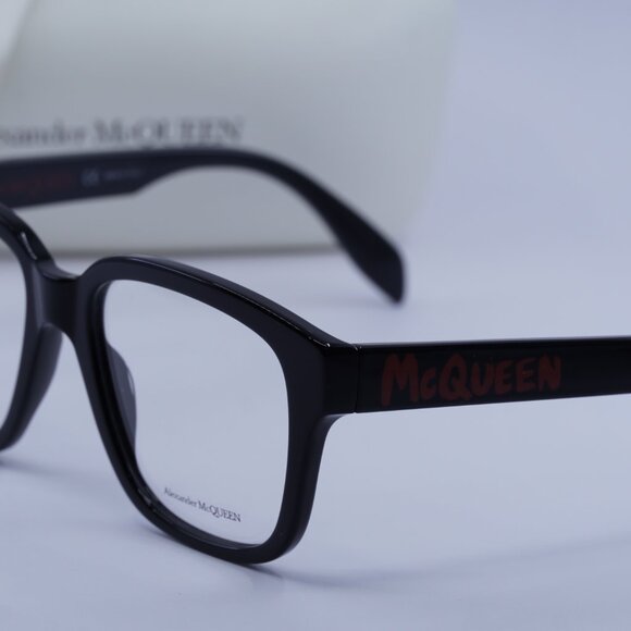 Alexander McQueen AM0333O 002 Square Eyeglasses 52mm - Black - Picture 6 of 10